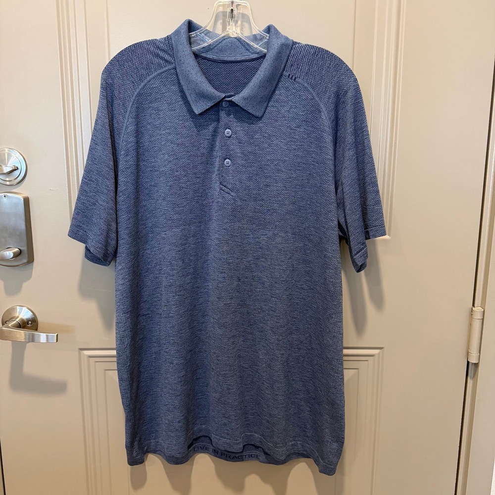 Lululemon Men's Metal Vent Polo Blue Size‎ XL
